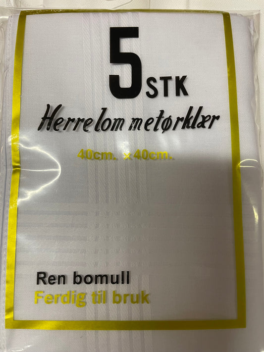 Lommetørkle hvit herre